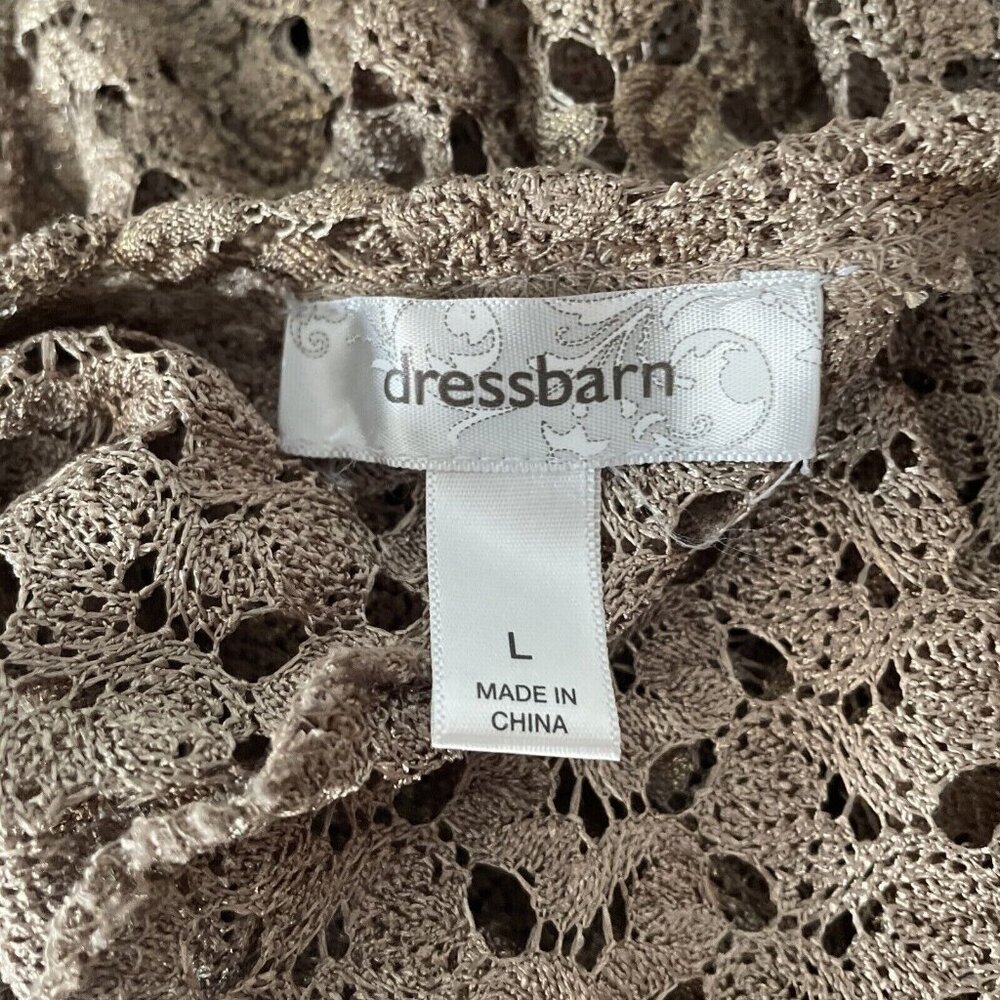Dressbarn Gold Brown Scoop Neck Open Knit Top Large - Picture 9 of 9